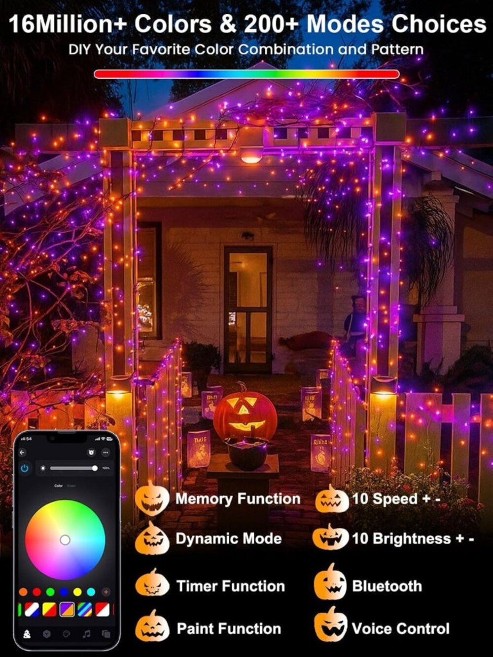 400 LED Smart RGB Color Changing String Lights with APP & Remote - Perfect for - Picture 4 of 7